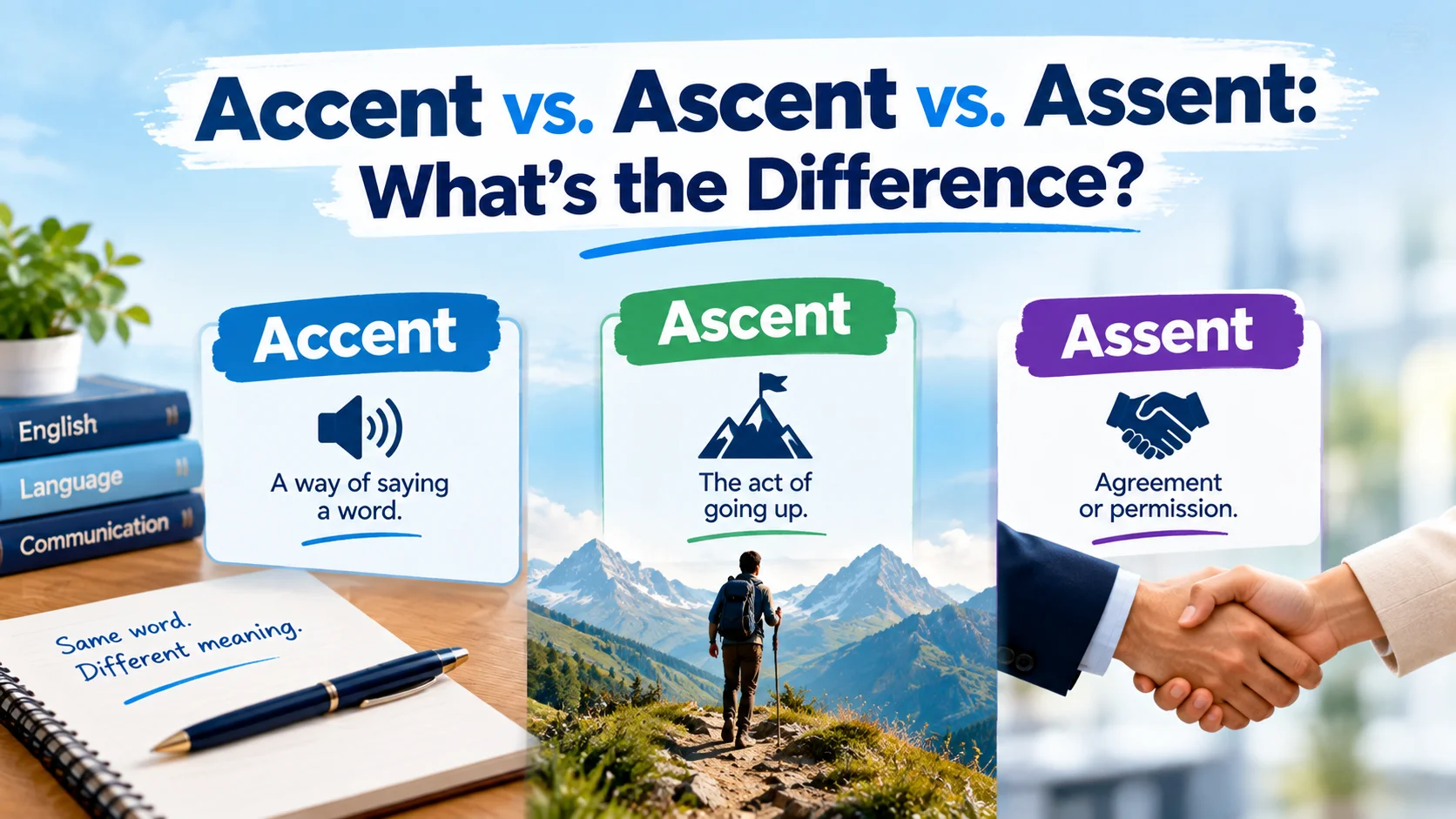 Accent vs. Ascent vs. Assent: What’s the Difference?