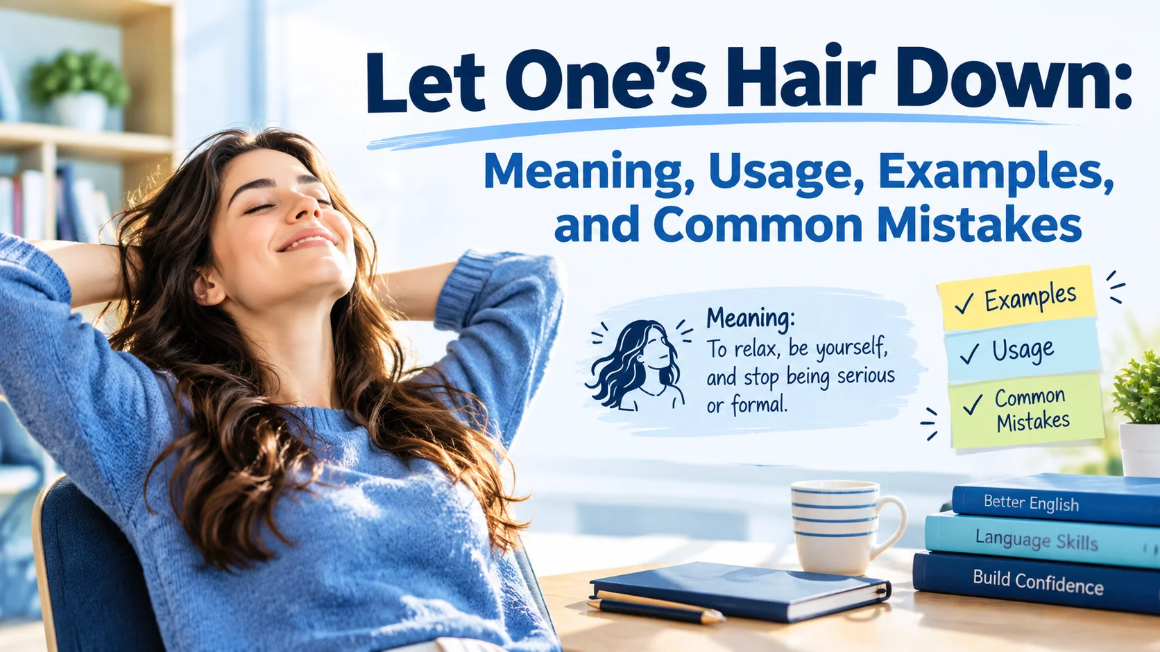 Let One’s Hair Down: Meaning, Usage, Examples, and Common Mistakes