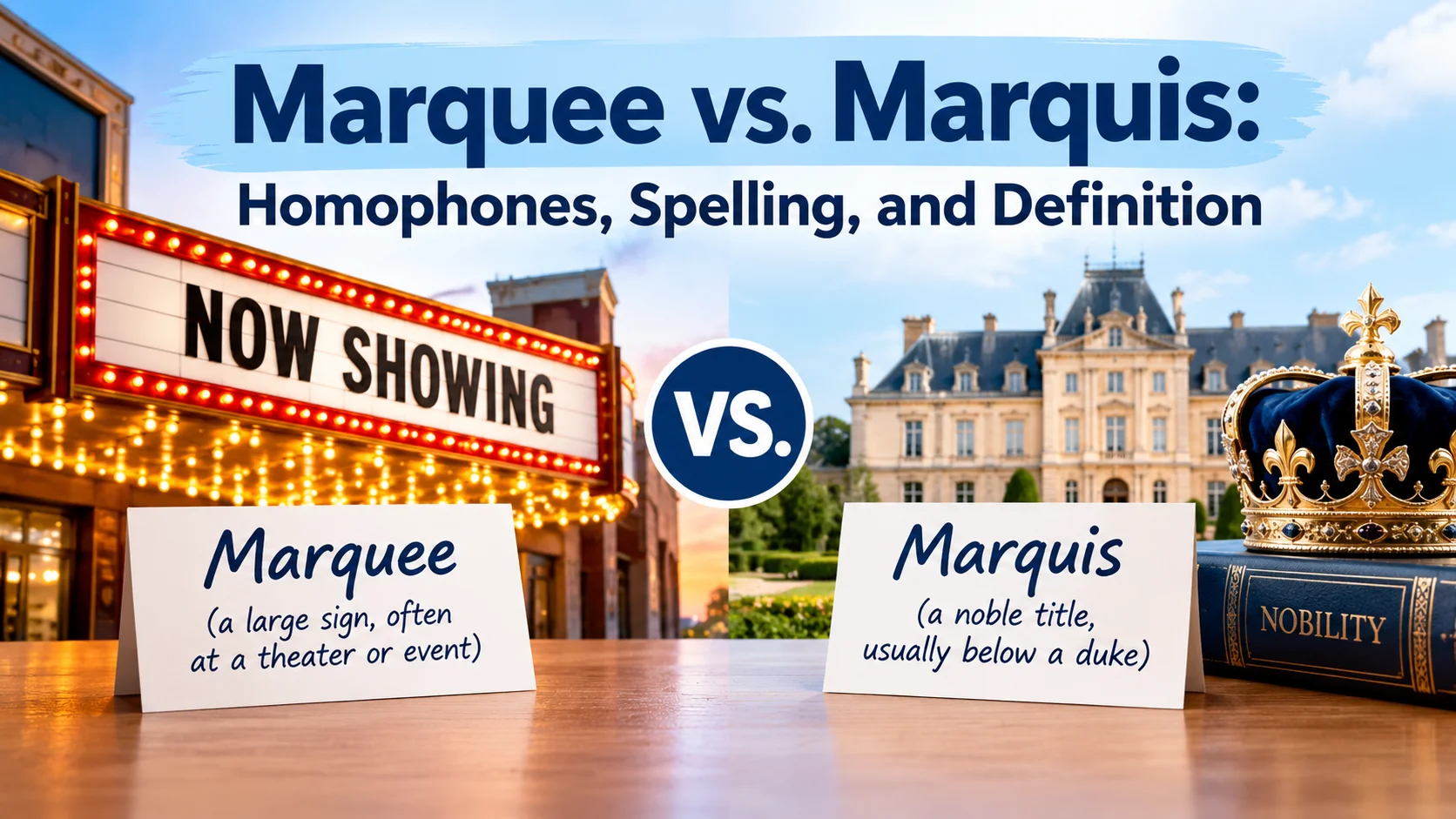Marquee vs. Marquis: Homophones, Spelling, and Definition