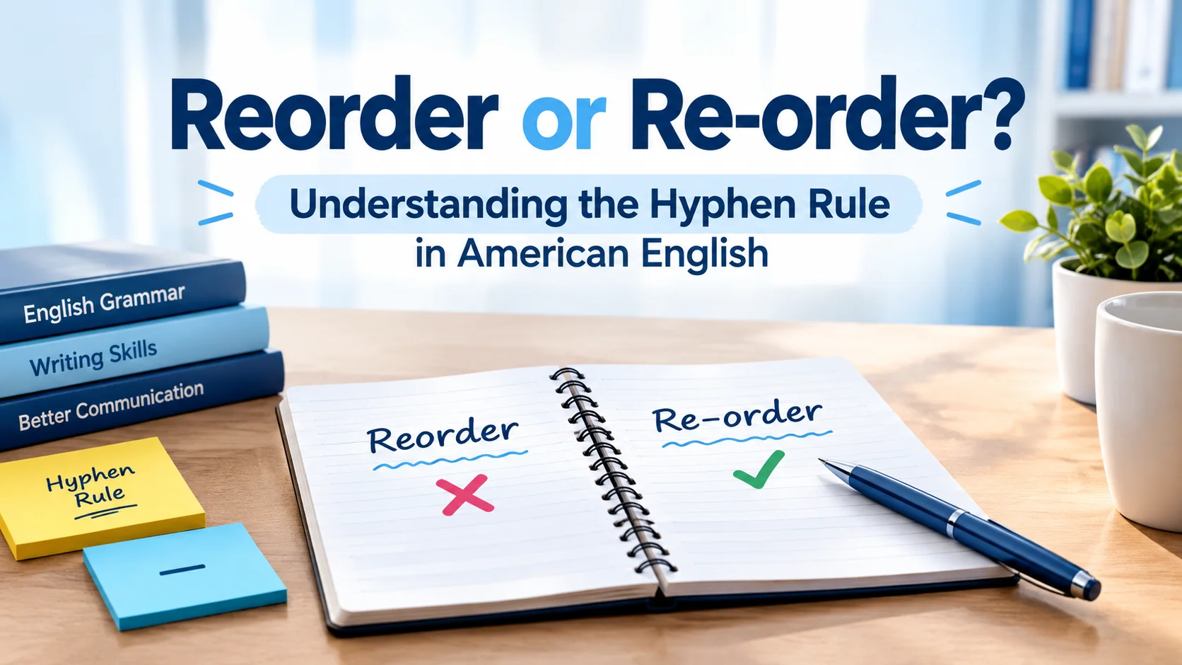 Reorder or Re-order? Understanding the Hyphen Rule in American English