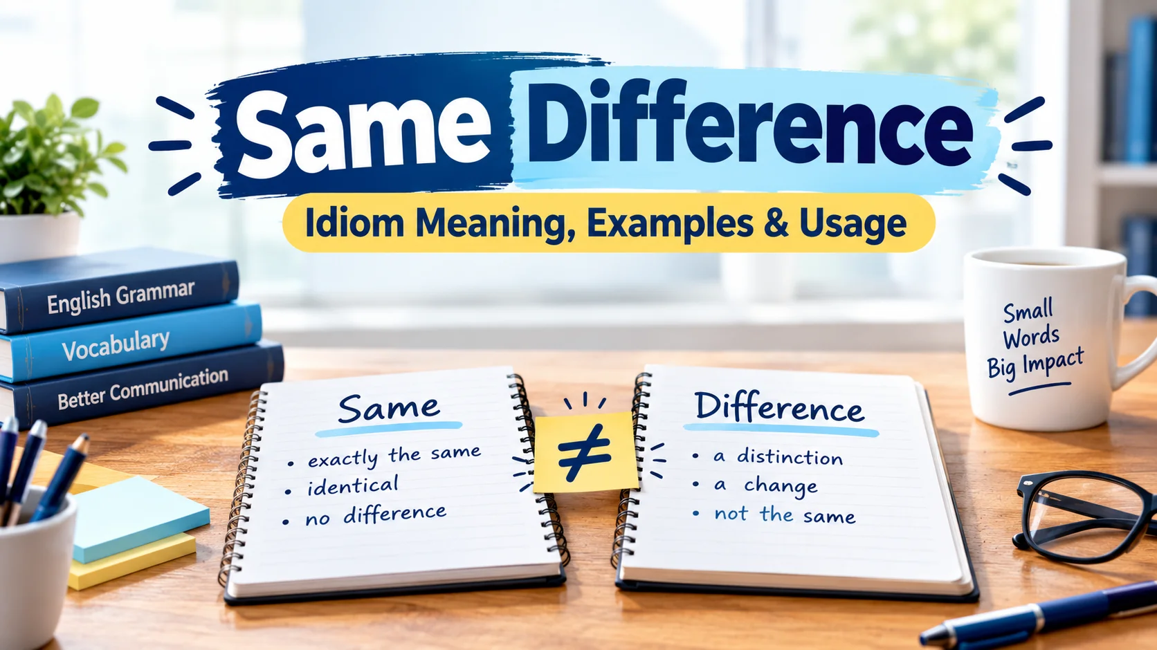 Same Difference, Idiom Meaning, Examples & Usage