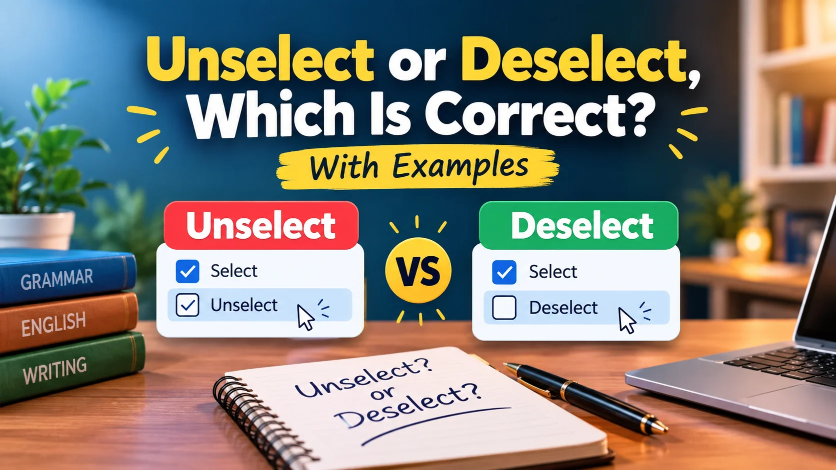 Unselect or Deselect, Which Is Correct? With Examples