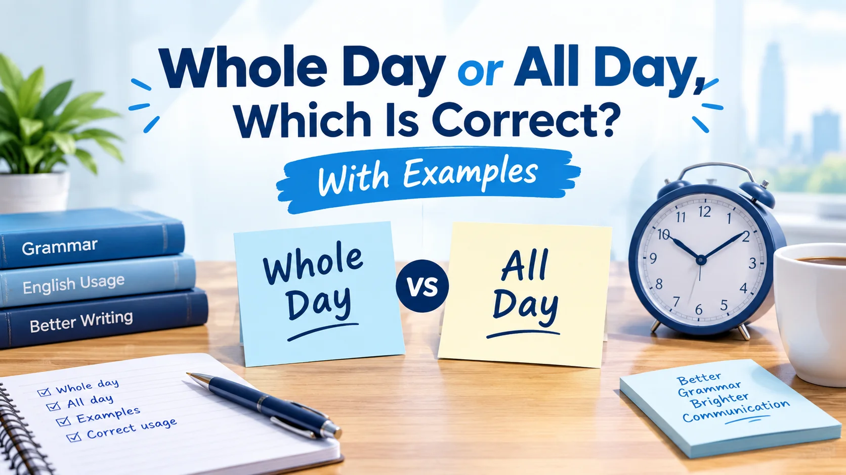 Whole Day or All Day, Which Is Correct? With Examples