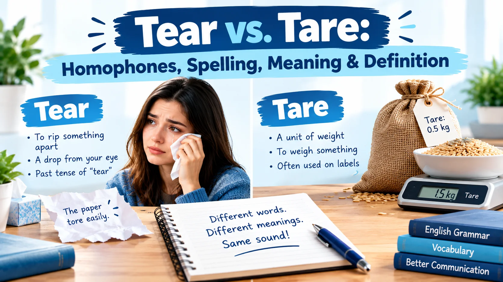 Tear vs. Tare: Homophones, Spelling, Meaning & Definition